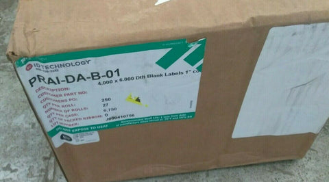 (1 BOX OF 250 ROLLS) NEW ID TECHNOLOGY 4.00X 6.000 Dth Blank Labels 1" co-Mega Mart Warehouse-Ultimate Unclaimed Freight Buyer and Seller Specialists