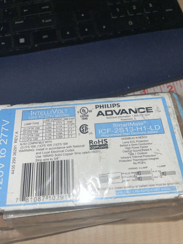 ADVANCE ICF-2S13-H1-LD COMPACT FLUORESCENT BALLAST, 2-LAMP, 13W, CFL, 120/277V