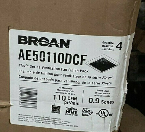 NEW BROAN AE50110DCF - Selectable CFM Ventilation Fan Finish Pack (4 PACK)