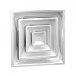 AirMate 03850010CW 1300 3-Cone Face Diffuser, Square Diffuser, Steel, Domestic