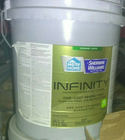 HGTV HOME by Sherwin-Williams Infinity Ultra White/Base A Satin Tintable Paint-Mega Mart Warehouse-Ultimate Unclaimed Freight Buyer and Seller Specialists