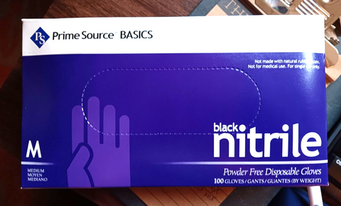 PRIME SOURCE BASICS POWDER FREE BLACK MEDIUM DISPOSABLE GLOVES (FREE SHIPPING)