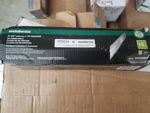 METABO HPT FINISHING NAILS 2-1/2"L 15 GAUGE, 3,000CT, 14318HPT-Mega Mart Warehouse-Ultimate Unclaimed Freight Buyer and Seller Specialists
