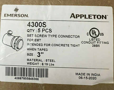 EMERSON 4300S SET SCREWS 3" 2 CASES PER LOT 5 PCS PER CASE-Mega Mart Warehouse