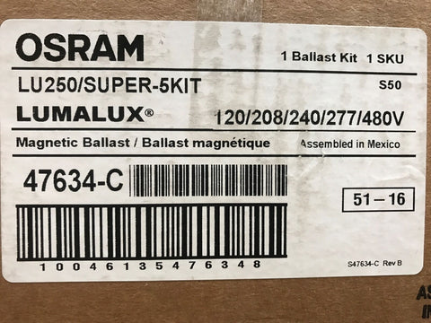 Osram Sylvania LU250/SUPER5-KIT Magnetic Core & Coil Ballast, High Pressure-Mega Mart Warehouse-Ultimate Unclaimed Freight Buyer and Seller Specialists