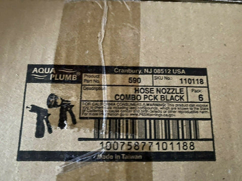 BRAND NEW Aqua Plumb 2pk Heavy Duty Hose Nozzle Set 590 Case of 6