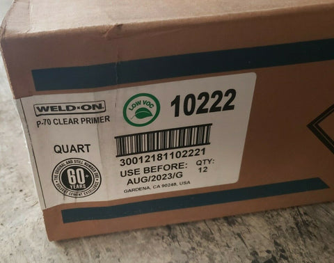 WELD*ON P-70 CLEAR PRIMER, LOW VOC, 10222 (CASE OF 12 - 1 QUART CONTAINERS)-Mega Mart Warehouse-Ultimate Unclaimed Freight Buyer and Seller Specialists