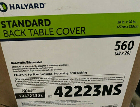Halyard Health 42223NS Standard Back Table Cover, Non-Sterile, 1,120 COVERS 2 CS-Mega Mart Warehouse-Ultimate Unclaimed Freight Buyer and Seller Specialists