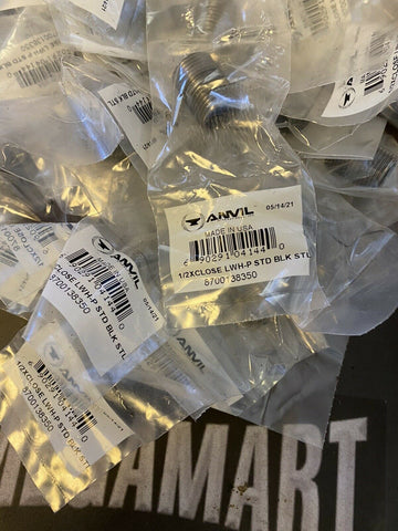 BRAND NEW  8700138350 Anvil Beck 1/2 in. MPT Black Steel Close Nipple Case of 25