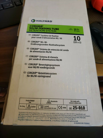 Halyard NG/NI Feeding Tub Retention System CorGrip, 10 Fr, Polyurethane 10/CASE-Mega Mart Warehouse-Ultimate Unclaimed Freight Buyer and Seller Specialists