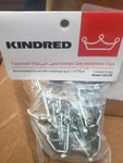 (6 PC CASE / 8 PER PKG) Kindred KCLIP8 Sink Mounting Clips, Stainless Steel