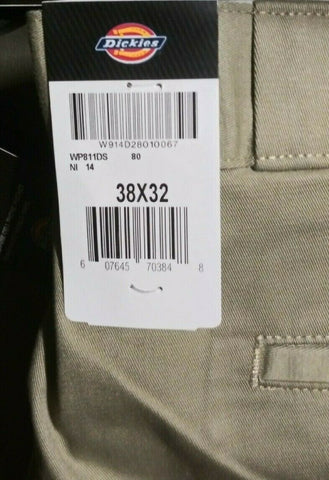 (2) NEW Mens Dickies Desert Sand Skinny Fit Twill Work Pants 38x32 NWT-Mega Mart Warehouse-Ultimate Unclaimed Freight Buyer and Seller Specialists