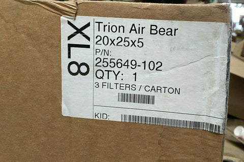 NEW Trion Air Bear 255649-102 (3 Pack) Pleated Furnace Air Filter 20"x25"x5"