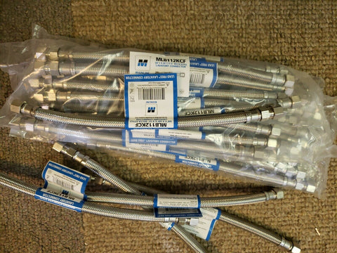 MAINLINE MLB112KCF 3/8"C X 3/8" 12" DELTA STYLE LAVATORY CONNECTOR (25PC LOT) -Mega Mart Warehouse-Ultimate Unclaimed Freight Buyer and Seller Specialists