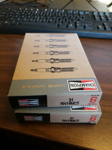 (2-6PACKS) Champion 31 Spark Plug RN14MC5 (31) Copper Plus Spark Plugs New NOS-Mega Mart Warehouse-Ultimate Unclaimed Freight Buyer and Seller Specialists