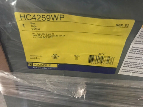 SQUARE D HC4259WP - HCP 42 INCH WIDE by 59 INCH HIGH TYPE3R/12 ENCLOSURE-Mega Mart Warehouse-Ultimate Unclaimed Freight Buyer and Seller Specialists