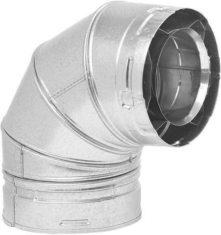 METAL-FAB SECURE SEAL DOUBLEWALL DIRECT ELBOW 90 DEGREE 5D90L  5" INNER 8" OUTER