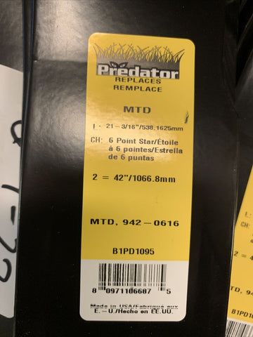 PREDATOR Replacement Mower Blade 21-3/16" B1PD1095 (3 PACK)