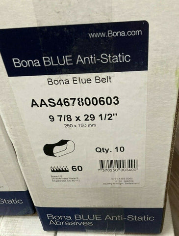 BONA BLUE ANTI STATIC SANDING BELT AAS467800603 10" (BOX OF 10) 60 GRIT-Mega Mart Warehouse