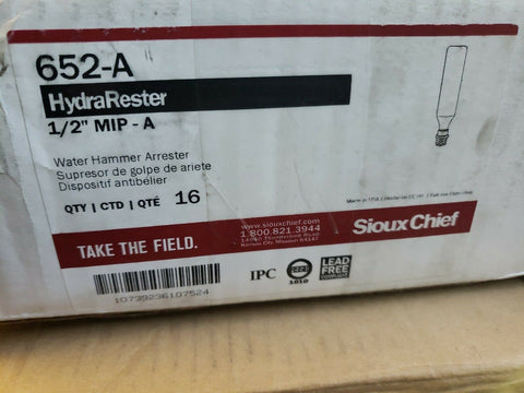 (4 PCS) Sioux Chief 652-A Water Hammer Arrester Size A 1/2" Thread Hydra-Rester-Mega Mart Warehouse-Ultimate Unclaimed Freight Buyer and Seller Specialists