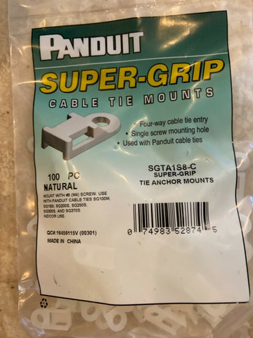 Panduit SGTA1S8-C Cable Tie Mounts, 100 COUNT-Mega Mart Warehouse-Ultimate Unclaimed Freight Buyer and Seller Specialists