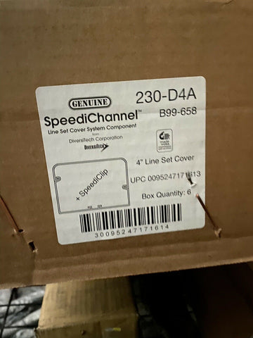 BRAND NEW Diversitech 230-D4A 4 Inch SpeediChannel Line Set Cover ( 18 PER BOX )
