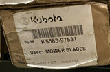 BRAND NEW Kubota Mower Blades, k5583-97531, 3 Blades, FREE SHIPPING
