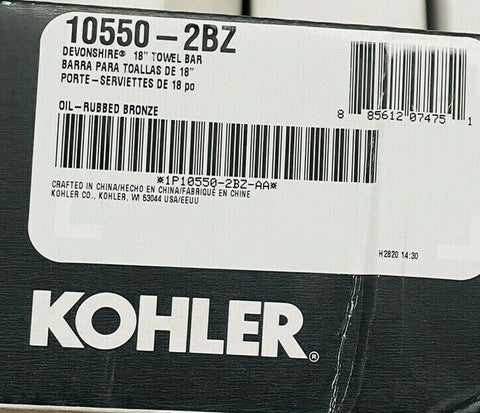 Kohler K-10550-2BZ Oil Rubbed Bronze 18" Devonshire Towel Bar-Mega Mart Warehouse
