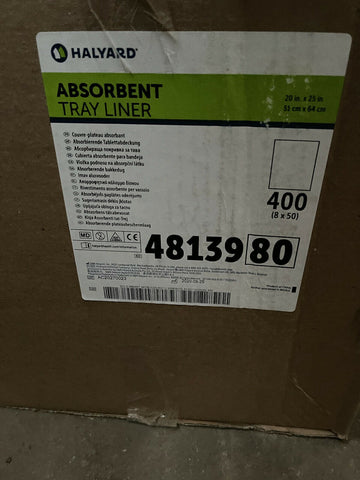 HALYARD 48139 ABSORBENT TRAY LINER 20" X 25", 51 cm X 64 cm Pack of 400-Mega Mart Warehouse
