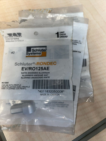 (4) Schluter EV/RO125AE  Satin Anodized Aluminum 1/2 in. x 1 in. Metal 90 Deg