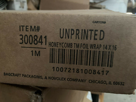 NEW Bagcraft 14X16 Honeycomb TM Foil Wrap, 300841 (500 PC BOX)