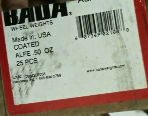 (1 BOX OF 25) BADA ALFE .50OZ WHEEL WEIGHTS-Mega Mart Warehouse-Ultimate Unclaimed Freight Buyer and Seller Specialists