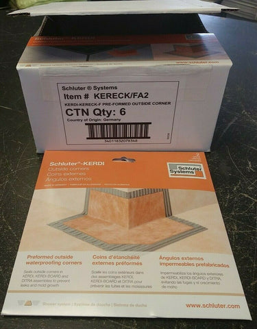 (1 CASE OF 6-2PKS) NEW SCHLUTER KERDI OUTSIDE CORNER KERECK/FA2-Mega Mart Warehouse