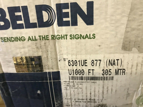 Belden Wire 6301UE 18/3C Media Control/Speaker/Audio Cable Plenum White /1000ft-Mega Mart Warehouse-Ultimate Unclaimed Freight Buyer and Seller Specialists
