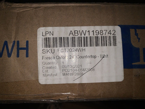 NEW Fresca Oxford 24" Countertop with Undermount Sink, White