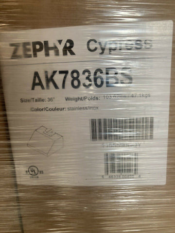 NEW Zephyr AK7836BS 36" Power Cypress 1200 CFM Outdoor Blower in Stainless Steel-Mega Mart Warehouse