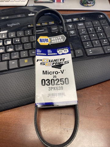 GENUINE NAPA GATES Micro-V AT Serpentine Belt 25-030250, 030250, 3PK639
