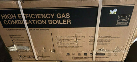 NEW RHEEM Prestige 9.9 GPM Natural Gas High Efficiency Combi Boiler 199000 BTU-Mega Mart Warehouse-Ultimate Unclaimed Freight Buyer and Seller Specialists