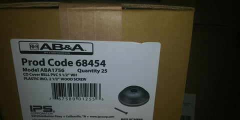 (1 BOX OF 25) NEW IPS Corporation - 68454 - CO COVER BELL PVC 5 1/2''-Mega Mart Warehouse