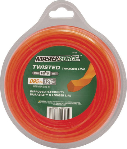 (1 CASE OF 6) Masterforce .095" x 125' Twisted Replacement Trimmer Line