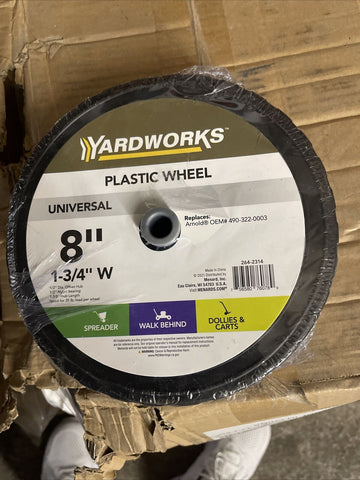 (6 PC LOT) YARDWORKS UNIVERSAL 8” 1-3/4” W PLASTIC WHEEL