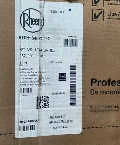 NEW Rheem Rtgh-84Dvln-2 18 1/2 In " X 9 3/4 In " X 27 1/2 In Gas Tankless Water-Mega Mart Warehouse