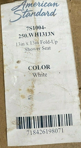 BRAND NEW SMFSS 1313 FLIP UP SHOWER SEAT WHITE 13 IN.  X13  IN.