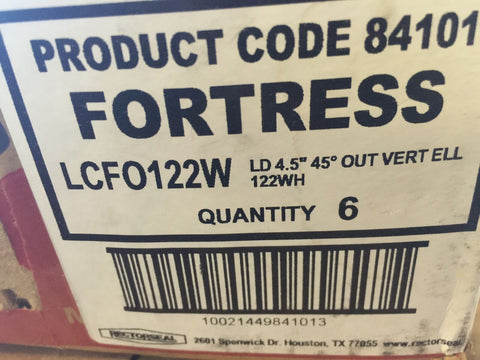 4.5" 45° Outside Vertical Elbow - LCFO122W (White) QTY 6-Mega Mart Warehouse-Ultimate Unclaimed Freight Buyer and Seller Specialists