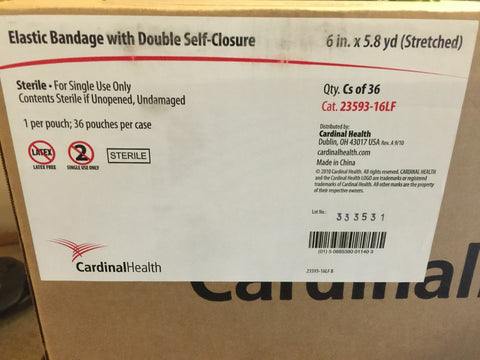 Cardinal Health - 2359316LF - Brand Elite Elastic Bandage 6" X 5 Yds. Self-clos-Mega Mart Warehouse-Ultimate Unclaimed Freight Buyer and Seller Specialists