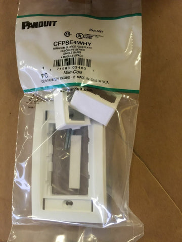 (7 PCS) Panduit CFPSE4WHY Executive Sloped 1-Gang 4-Port Mounting Faceplate Kit-Mega Mart Warehouse-Ultimate Unclaimed Freight Buyer and Seller Specialists