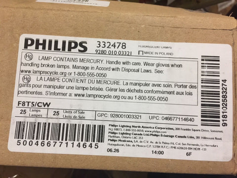 Philips 332478 Fluorescent Tube - 1 case = 25 Bulbs-Mega Mart Warehouse-Ultimate Unclaimed Freight Buyer and Seller Specialists