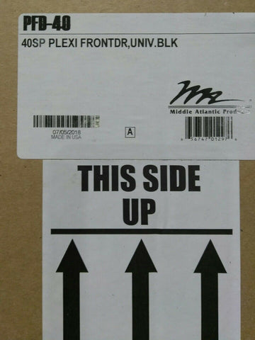 NEW MIDDLE ATLANTIC PFD-40 40SP PLEXI FRONT DR,UNIV.BLK-Mega Mart Warehouse-Ultimate Unclaimed Freight Buyer and Seller Specialists