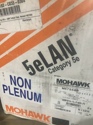 M57556B - Mohawk of Belden Networking Inc. 5E LAN RISER, YELLOW-Mega Mart Warehouse-Ultimate Unclaimed Freight Buyer and Seller Specialists