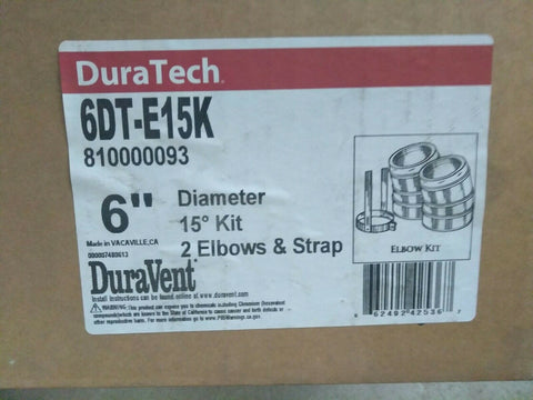 NEW 6" DuraVent DuraTech 15 Deg Galvalume Elbow Kit 6DT-E15K-Mega Mart Warehouse-Ultimate Unclaimed Freight Buyer and Seller Specialists